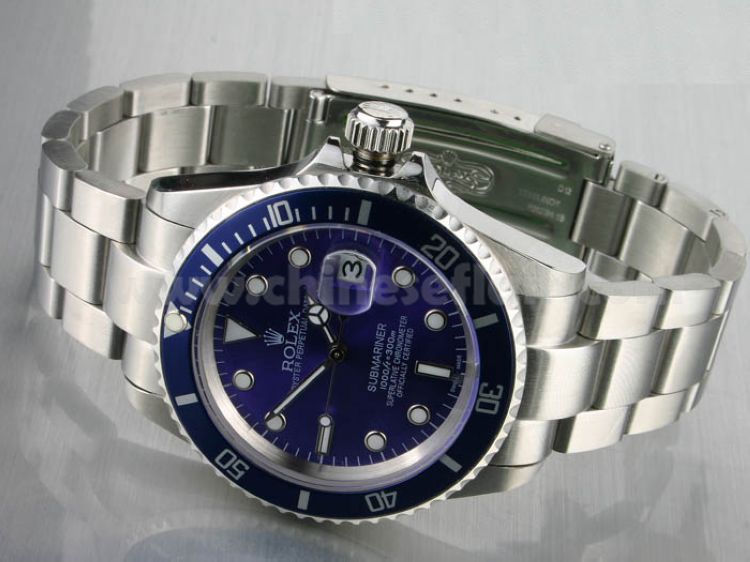 SWISS Rolex Submariner Blue Dial SS 40MM - 16613 Watch